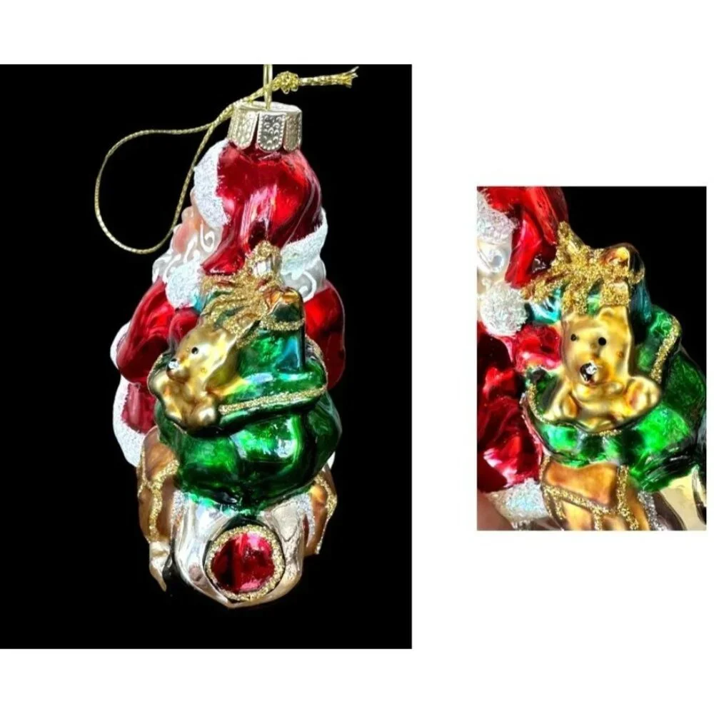 Santa Claus Motorcycle Christmas Ornament New Sleigh Toys North Pole Bike READ